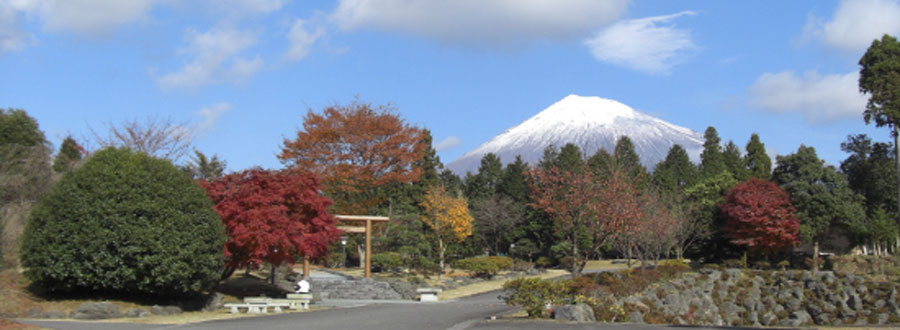 万霊殿境内と富士